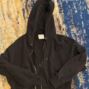 Abercrombie and Fitch Black Hooded Zip-Up Sweatshirt